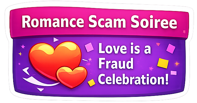 Romance Scam Soiree card